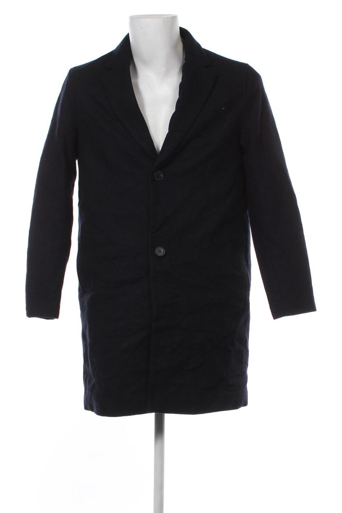 Palton de bărbați Pull&Bear, Mărime S, Culoare Albastru, Preț 123,19 Lei