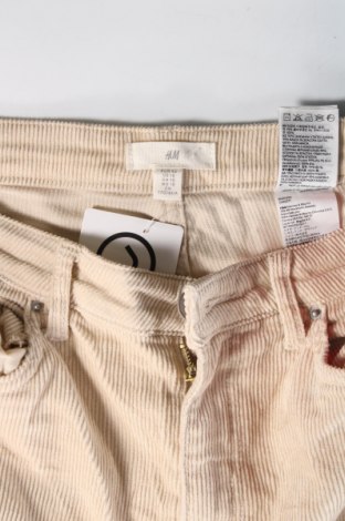 Pantaloni de velvet de femei H&M, Mărime L, Culoare Bej, Preț 43,99 Lei