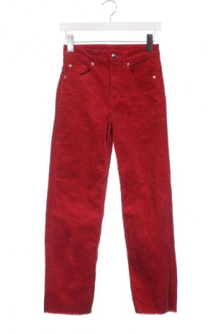 Pantaloni de velvet de femei H&M Divided, Mărime S, Culoare Roșu, Preț 95,99 Lei