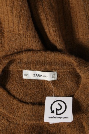 Дамски пуловер Zara Knitwear, Размер S, Цвят Кафяв, Цена 17,99 лв.