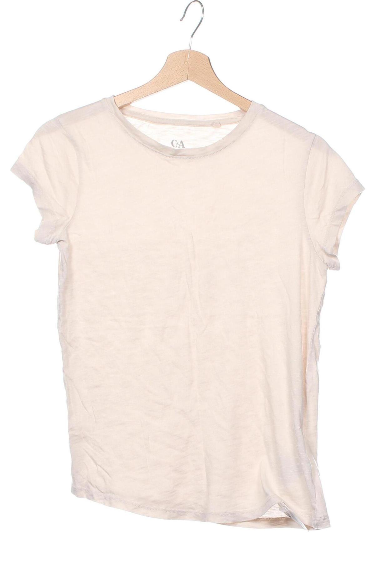 Damen T-Shirt C&A, Größe XS, Farbe Beige, Preis 8,62 €