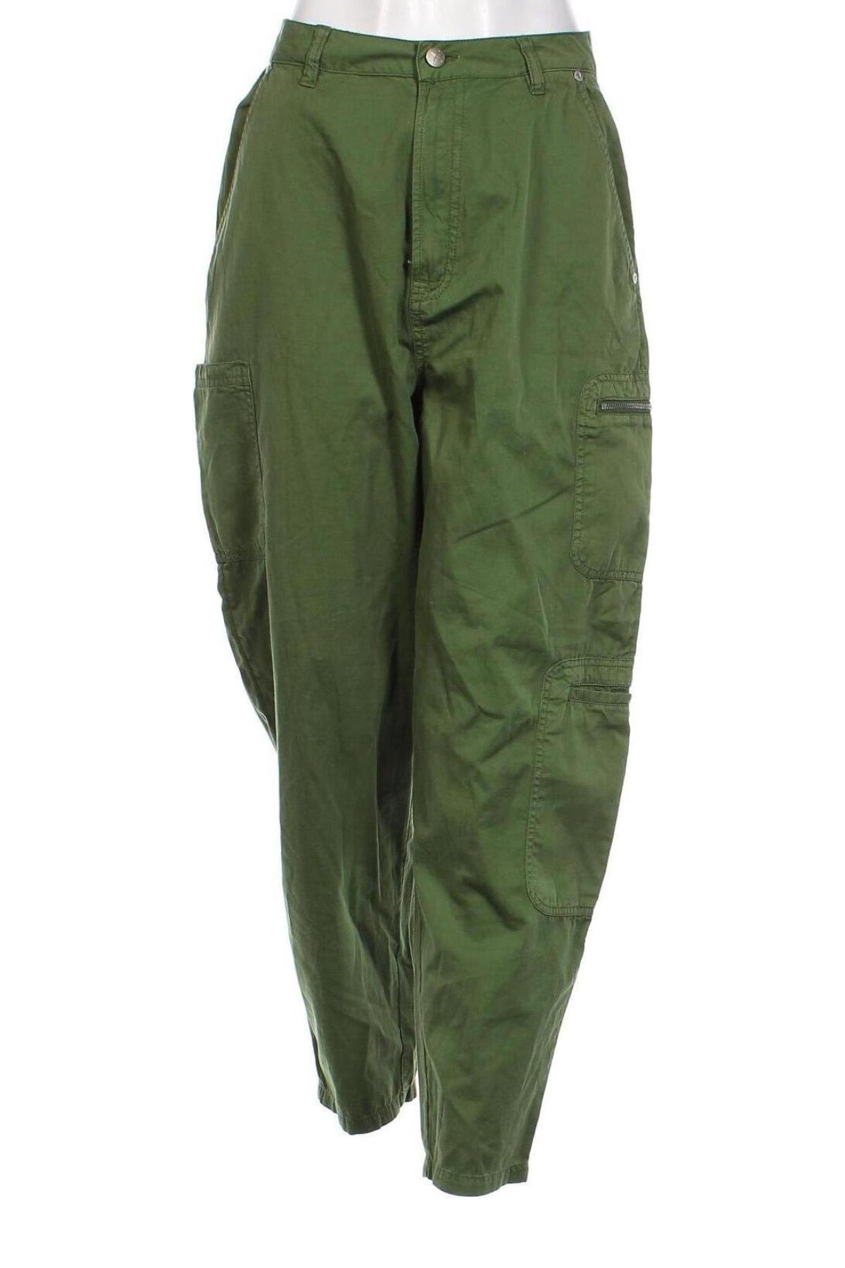 Pantaloni de femei Dua Lipa x Pepe Jeans, Mărime M, Culoare Verde, Preț 357,14 Lei