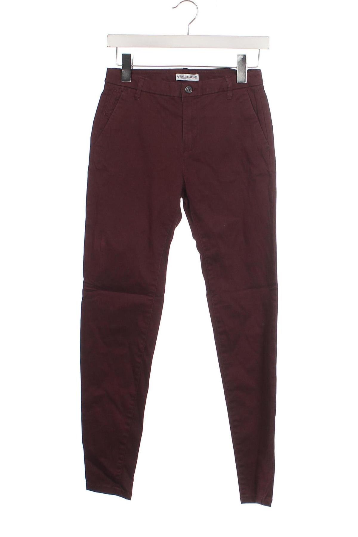 Damskie spodnie Pull&Bear, Rozmiar S, Kolor Czerwony, Cena 37,99 zł