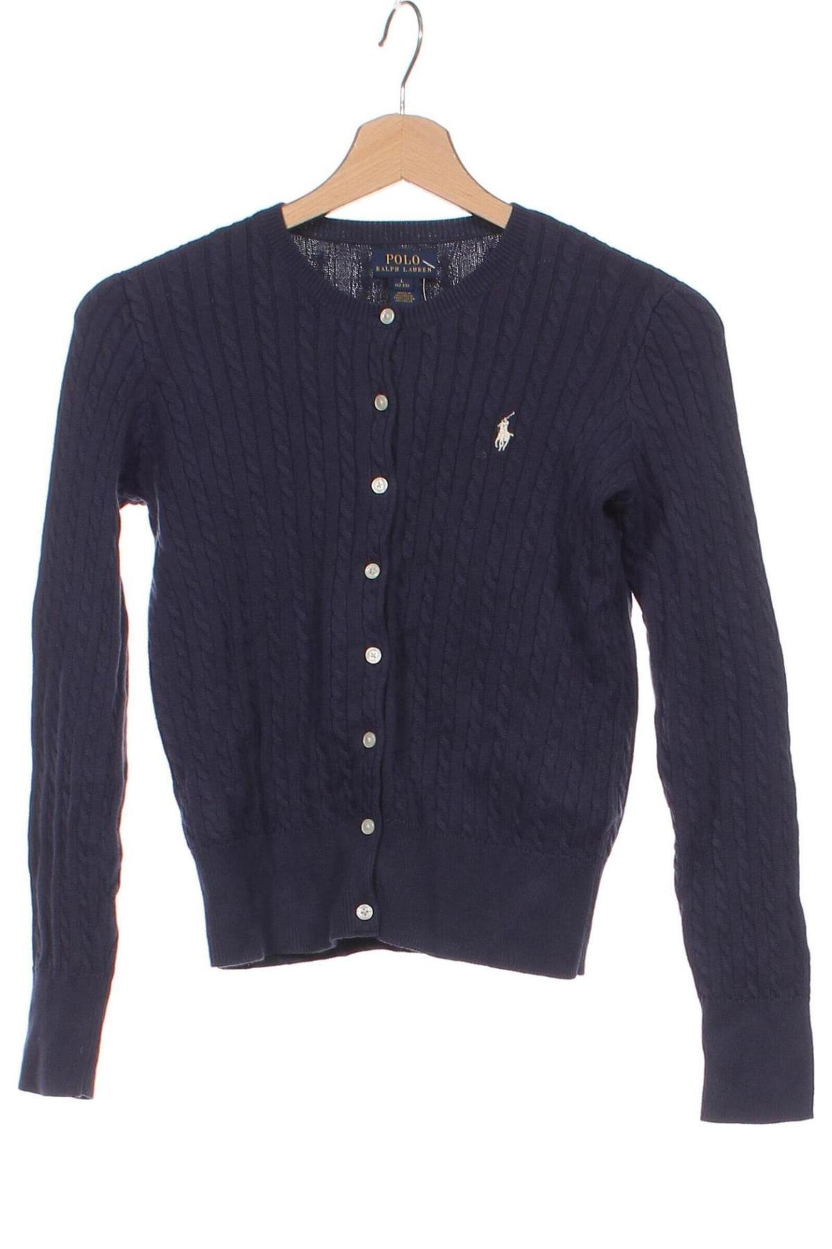 Kinder Strickjacke Polo By Ralph Lauren, Größe 13-14y/ 164-168 cm, Farbe Blau, Preis € 47,99