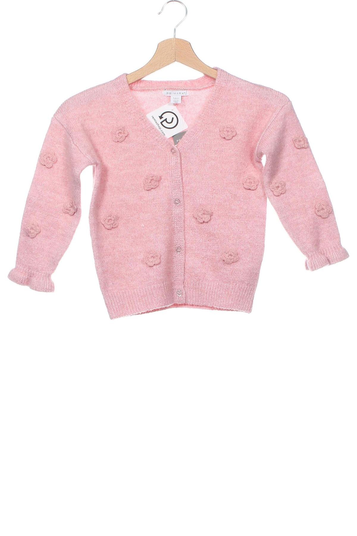 Kinder Strickjacke Primark, Größe 4-5y/ 110-116 cm, Farbe Rosa, Preis 9,99 €