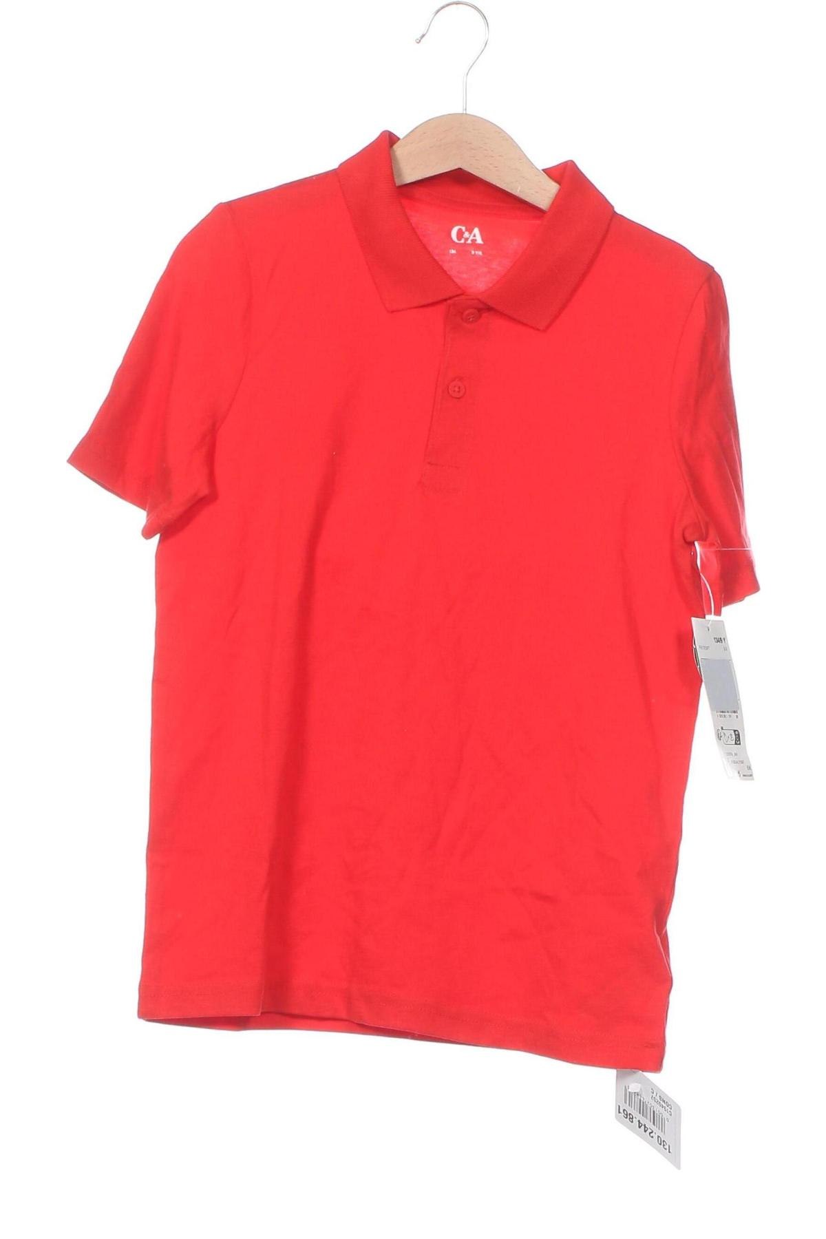 Kinder T-Shirt C&A, Größe 7-8y/ 128-134 cm, Farbe Rot, Preis € 8,00