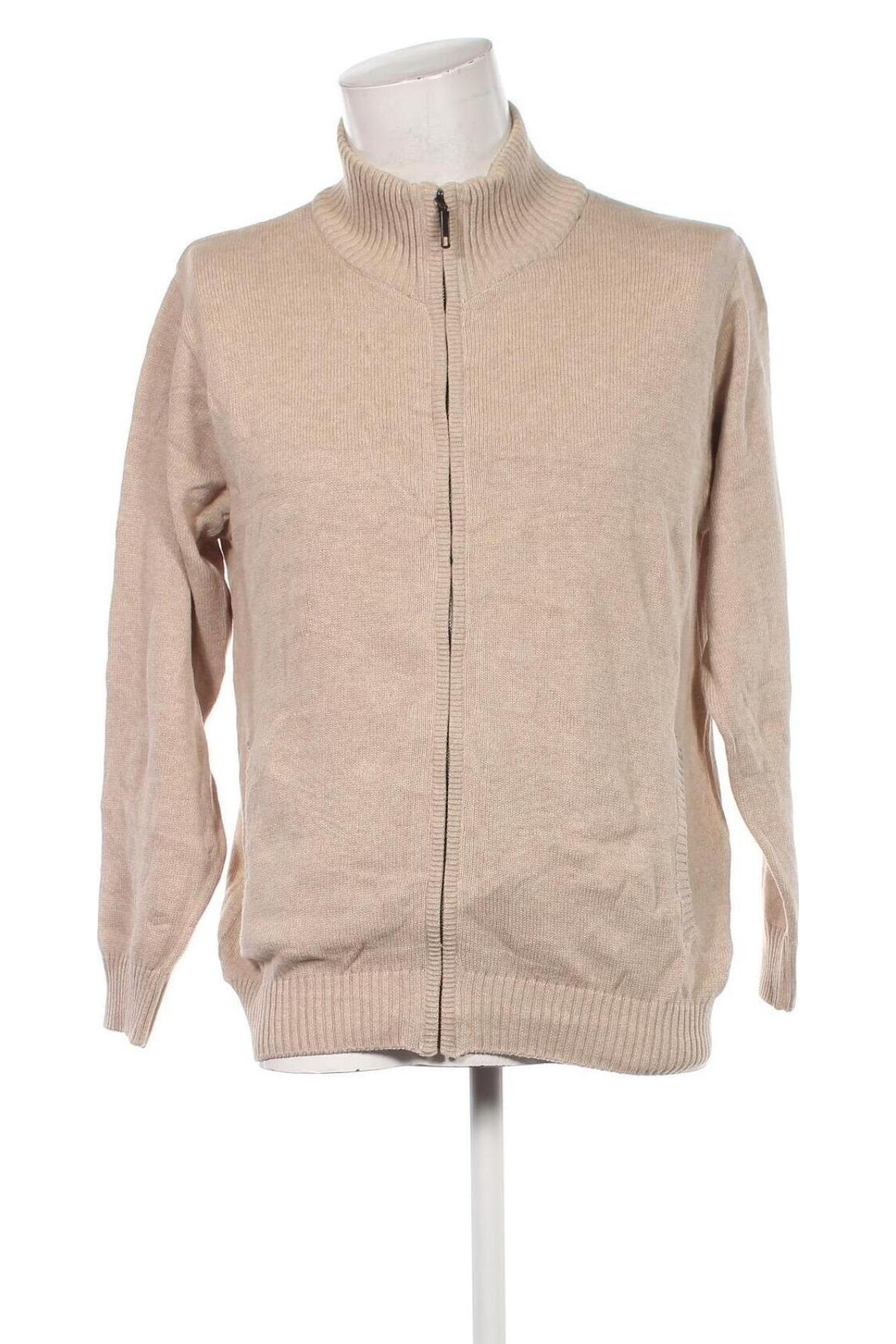 Herren Strickjacke, Größe L, Farbe Beige, Preis 13,99 €