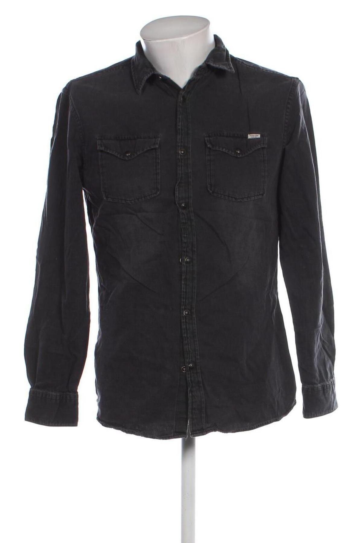 Herrenhemd Jack & Jones, Größe L, Farbe Grau, Preis 23,99 €