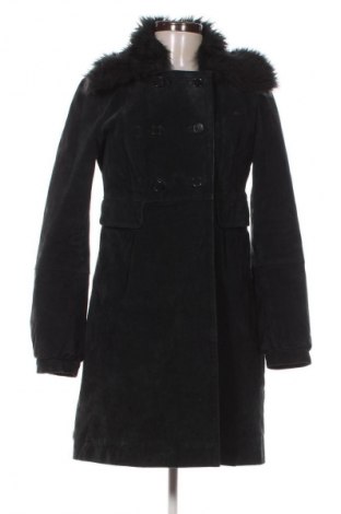 Damski skórzany płaszcz Stradivarius, Rozmiar M, Kolor Czarny, Cena 494,25 zł