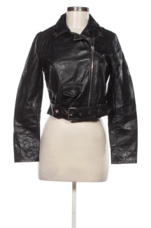 Női bőrdzseki Bershka, Méret M, Szín Fekete, Ár 6 949 Ft