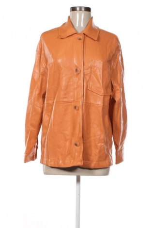 Dámska kožená bunda  Bershka, Veľkosť M, Farba Oranžová, Cena  25,95 €