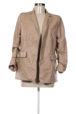 Дамско кожено яке H&M, Размер M, Цвят Бежов, Цена 32,99 лв.