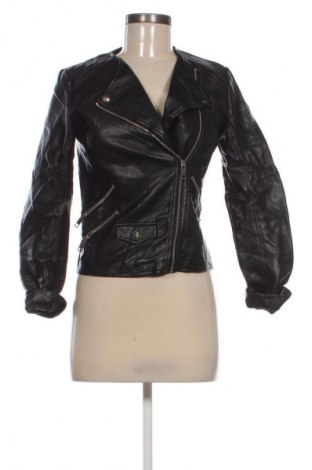 Дамско кожено яке Mango, Размер XS, Цвят Черен, Цена 84,99 лв.