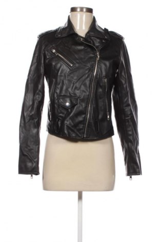 Дамско кожено яке Zara, Размер M, Цвят Черен, Цена 41,99 лв.
