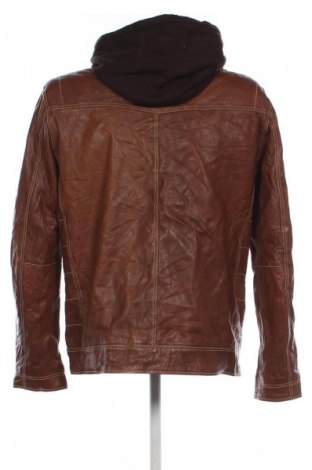 Ανδρικό δερμάτινο μπουφάν Angelo Litrico, Μέγεθος XL, Χρώμα Πορτοκαλί, Τιμή 58,99 €