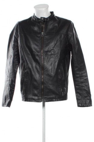 Ανδρικό δερμάτινο μπουφάν Pull&Bear, Μέγεθος XL, Χρώμα Μαύρο, Τιμή 25,05 €