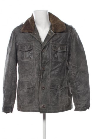 Ανδρικό δερμάτινο μπουφάν Tom Tailor, Μέγεθος XXL, Χρώμα Γκρί, Τιμή 71,99 €