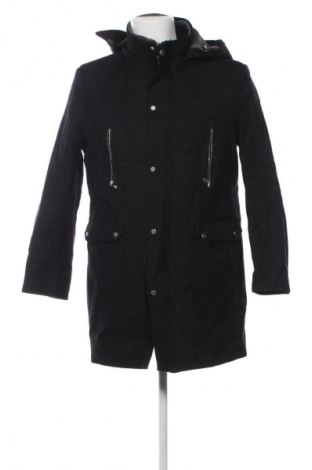 Мъжко палто Zara, Размер XL, Цвят Черен, Цена 26,07 €