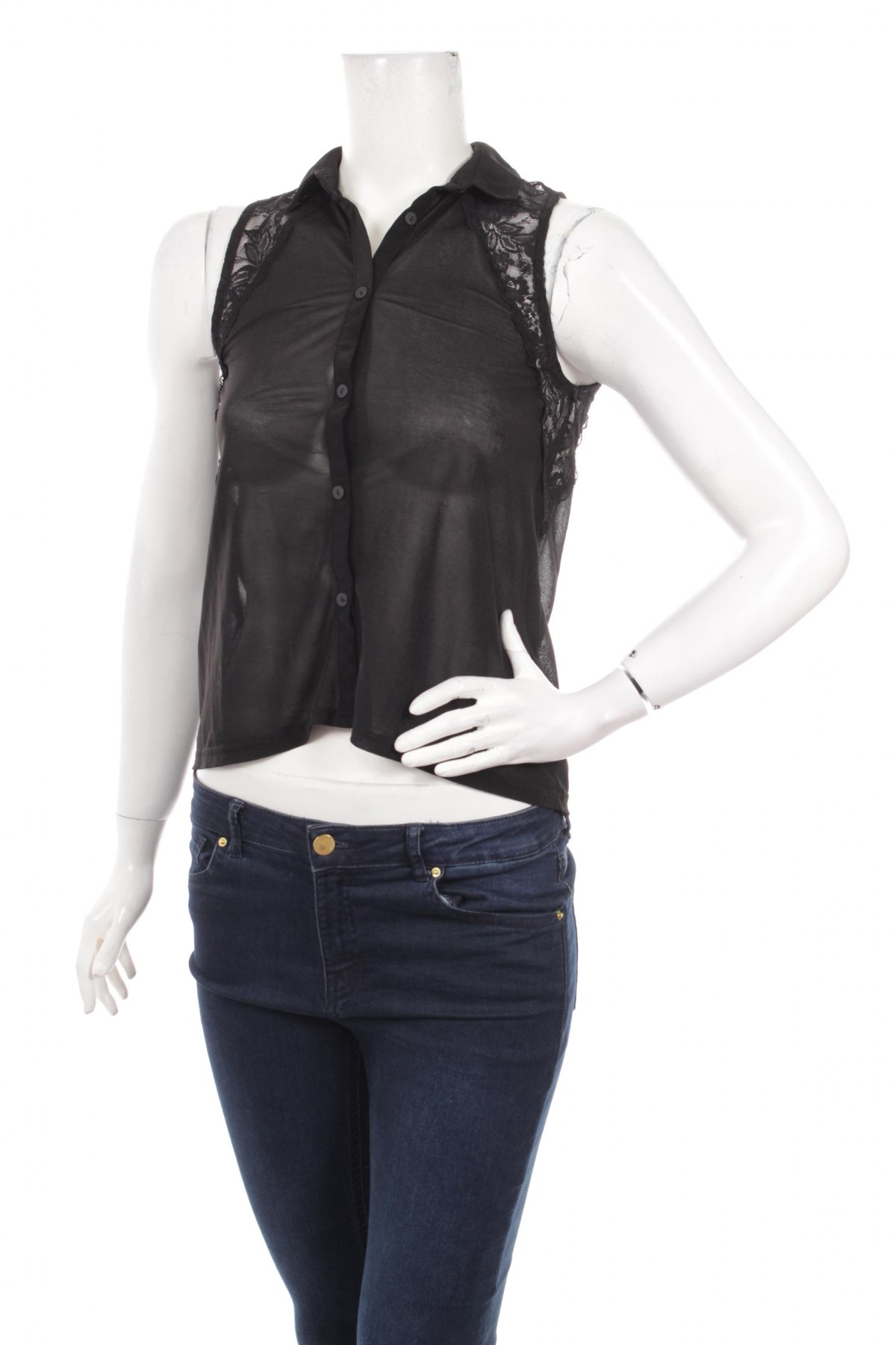 Γυναικείο πουκάμισο H&M Divided, Μέγεθος XS, Χρώμα Μαύρο, Τιμή 11,34 €