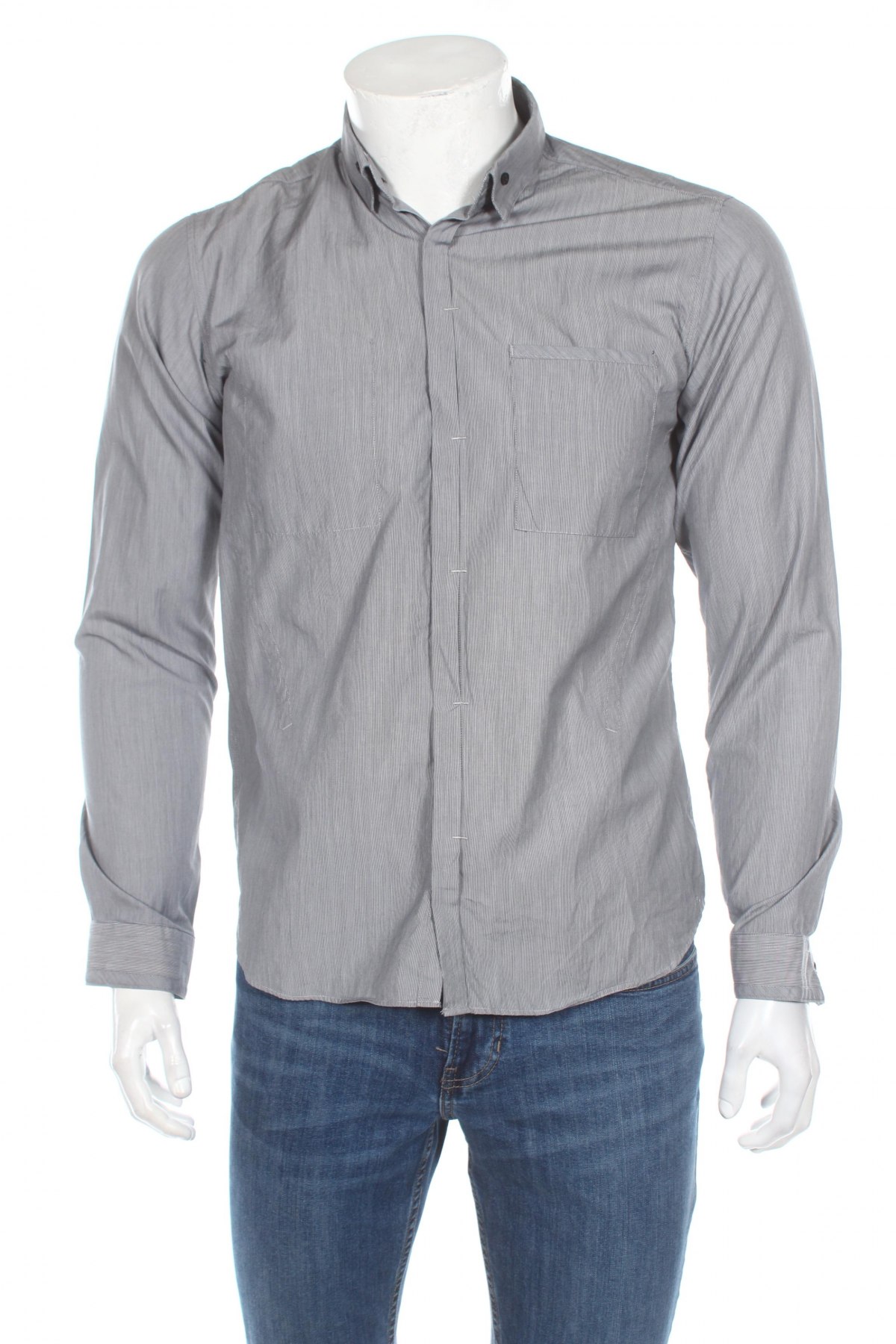 Мъжка риза Bertoni, Размер S, Цвят Сив, Цена 4,50 лв.
