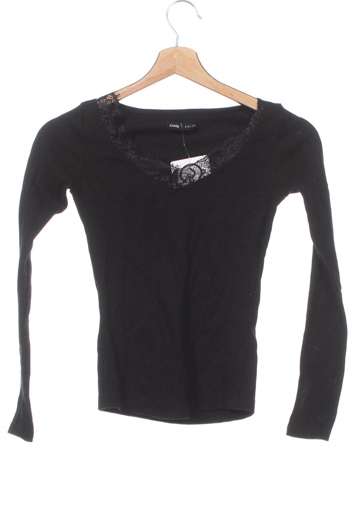 Damen Shirt Sinsay, Größe XXS, Farbe Schwarz, Preis 6,49 €