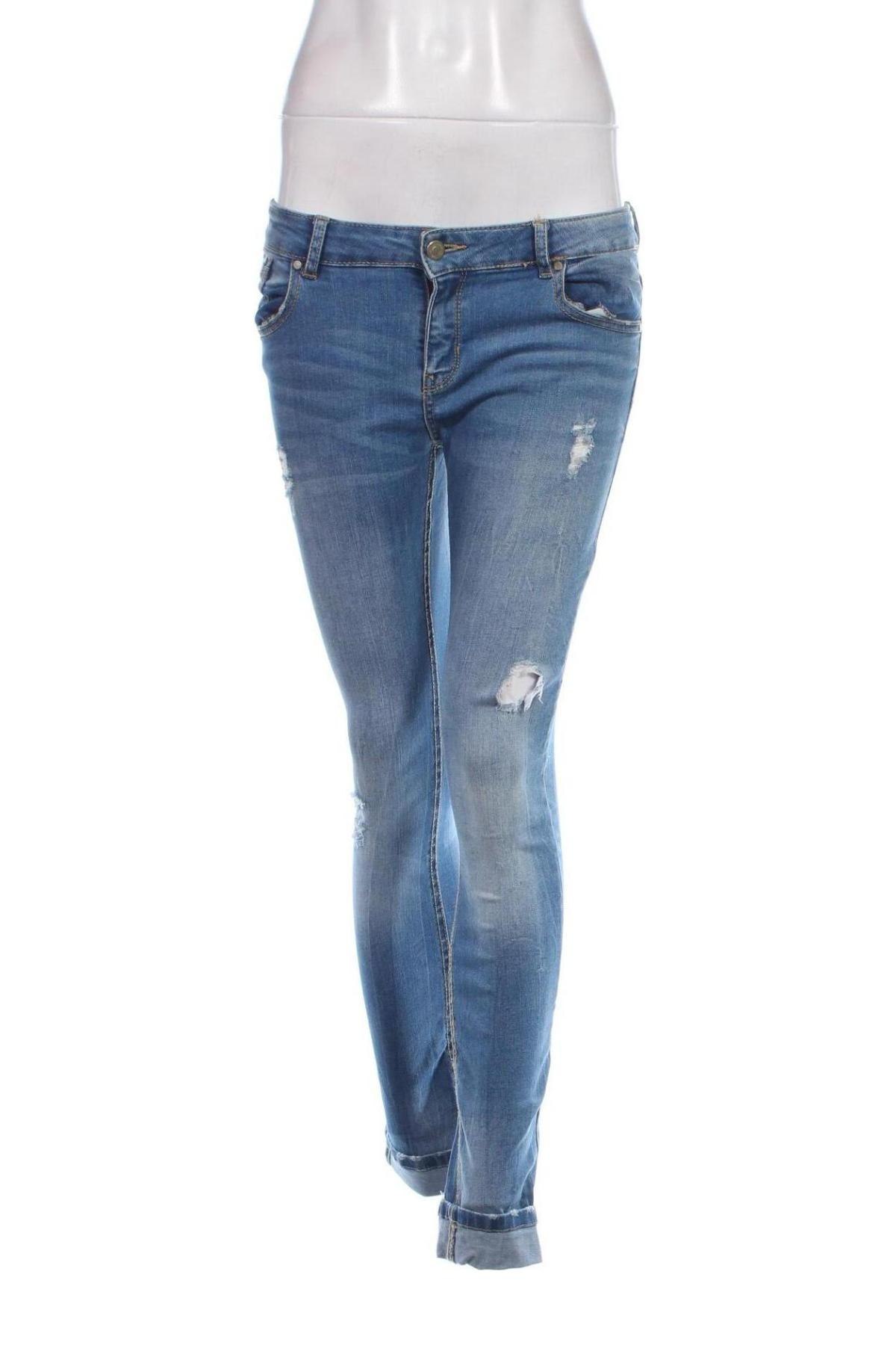 Damskie jeansy Bershka, Rozmiar S, Kolor Niebieski, Cena 43,99 zł